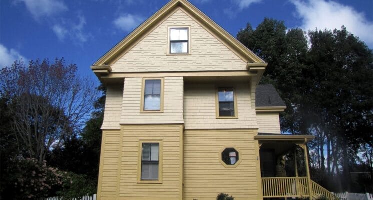 yellow painted exterior painting Lexington ma