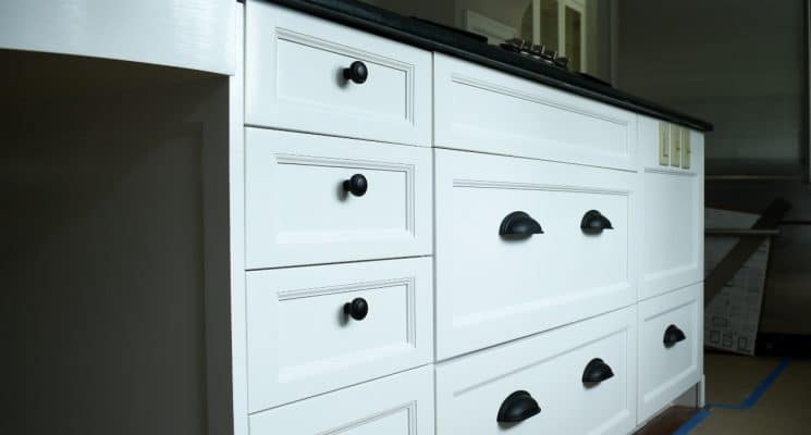 white kitchen island cabinets