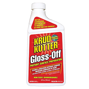 bottle of krud kutter for removing shine from kitchen cabinets