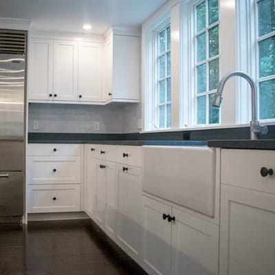all white kitchen and sink